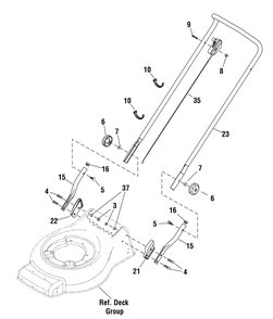 Handles Group (880368hdl) Diagram and Parts List for 880368X191NA 2006 Briggs and Stratton Lawn Mower